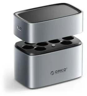 Orico EV8 strieborná / Nabíjačka batérií / AA lítiové batérie / úložný box