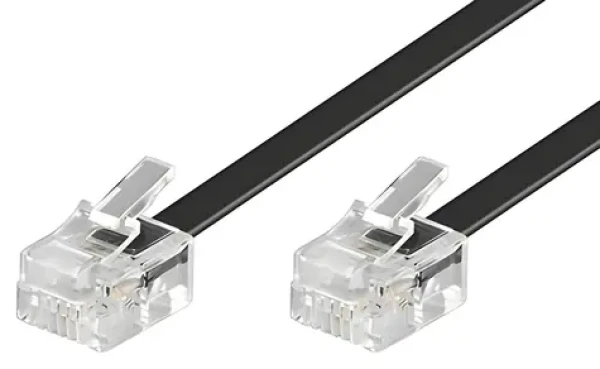 Goobay čierna / Telefónny kábel / RJ11 6/4 / 6 m (50318)