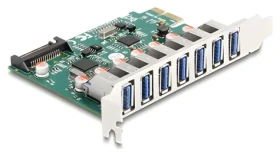 DeLock PCI Express karta 7x USB-A / Radič / USB 3.2 Gen 1 5 Gbps / PCIe x1 (90104)