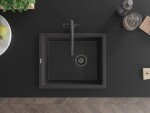 MEXEN/S MEXEN/S - Pedro granitový drez 1-miska 560 x 460 mm, čierna kropenatý, sifón čierna 6508561000-76-B