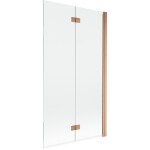 MEXEN - MIST vaňová zástena 100x150 cm 6mm 2-s, meď kartáčovaná, číra, pravá 8A9-100-002-65-00-P