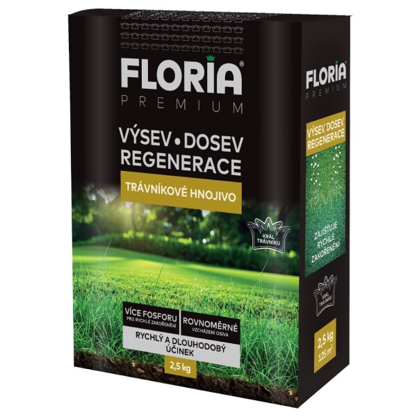 AGRO FLORIA PREMIUM Trávnikové hnojivo na výsev, dosev a regeneráciu 2,5 kg
