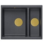 Quadron Quadron - Granitový drez Logan 150 Black Metallic Zlaty HCQL5646U8-G1_U