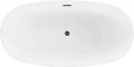 MEXEN/S - Eris voľne stojaca vaňa 170 x 80, biela, sifón a prepad čierna 53441708000-70