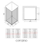 CERANO - Sprchovací kút Antelo Duo L/P - 6 mm - chróm, transparentné sklo - 90x80x190 - otočný CER-480406