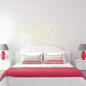 Veselá Stena Samolepka Forever love Farba: béžová, Veľkosť: 100 x 40 cm