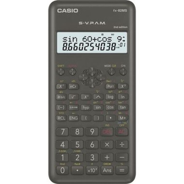 CASIO FX 82 MS 2E čierna / kalkulačka školská / s dvojriadkovým displejom (FX 82 MS 2E)