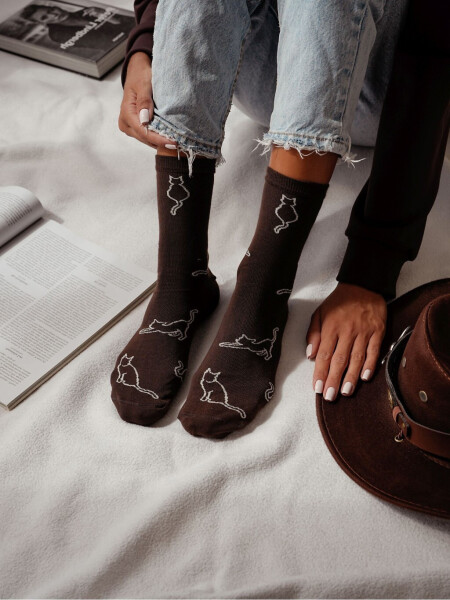 Milena ponožky 0200-093 Kat. obrysy 37-41 Hnědá 37-41