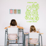 Veselá Stena Samolepka Vítame Vás v našej škole Farba: žltá, Veľkosť: 80 x 55 cm