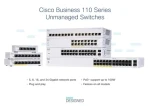 Cisco CBS110-16PP- EU / Switch / 16x Gigabit RJ-45 / 8x PoE 64W / Unmanaged (CBS110-16PP-EU)