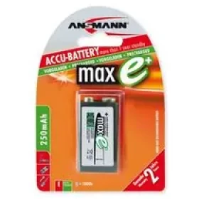 Ansmann akumulátor 9V NiMH 250 mAh (1 ks) maxE+ (9264)