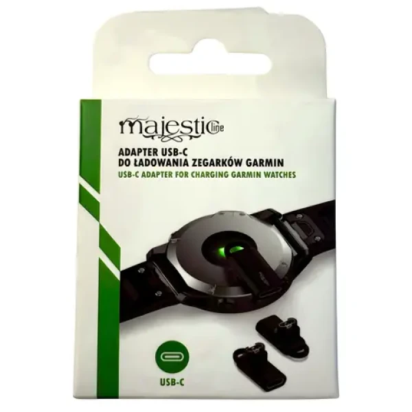 MajesticLine USB-C adaptér pre nabíjanie hodiniek Garmin čierny / Adaptér / USB-C