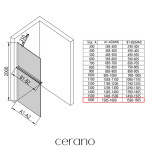CERANO - Sprchová zástena Walk-in Onyx YL/P - 8 mm + polička / držiak na uteráky - čierna matná, bronzové sklo - 160x200 CER-689422