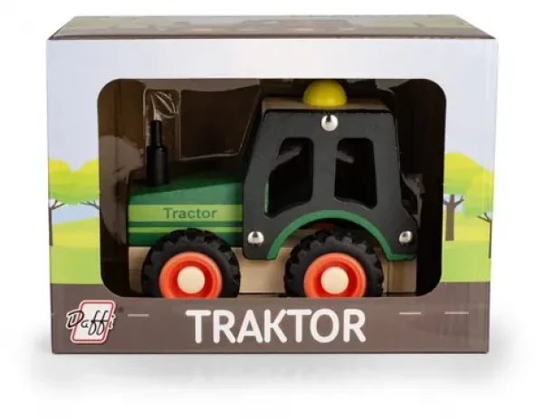 Daffi Drevené auto s pneumatikami - traktor