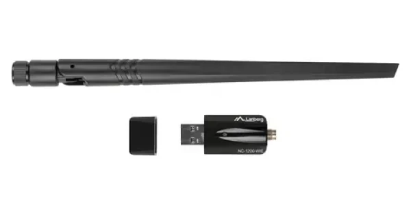 Lanberg NC-1200-WIE čierna / Wi-Fi adaptér / AC1200 / Dual-Band / USB 3.0 / interná a externá anténa (NC-1200-WIE)