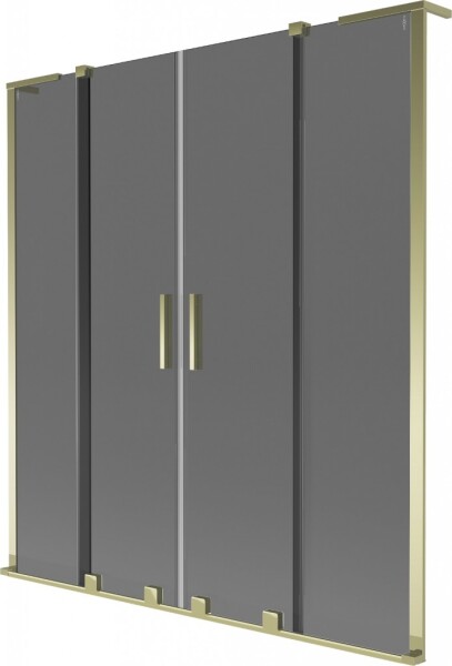MEXEN/S - Velar L Duo dvojkrídlová posuvná vaňová zástena 160 x 150, grafit, zlatá 896-160-003-42-50