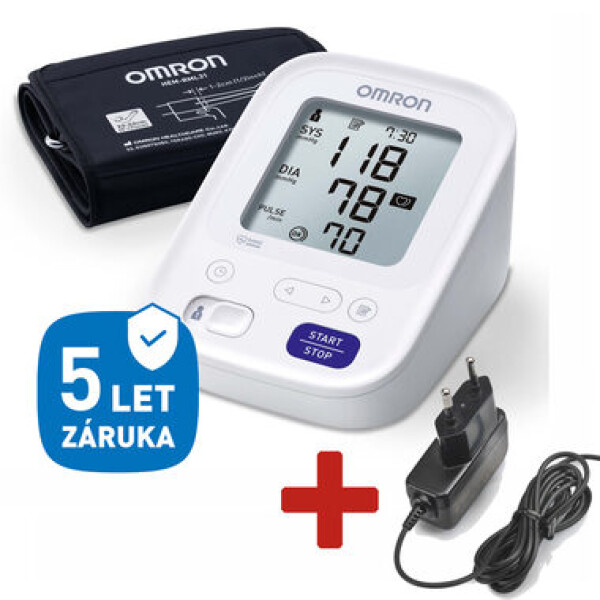 Tonometer Omron M3 AC so sieťovým zdrojom (5 rokov záruka) / dopredaj (8595145021963)