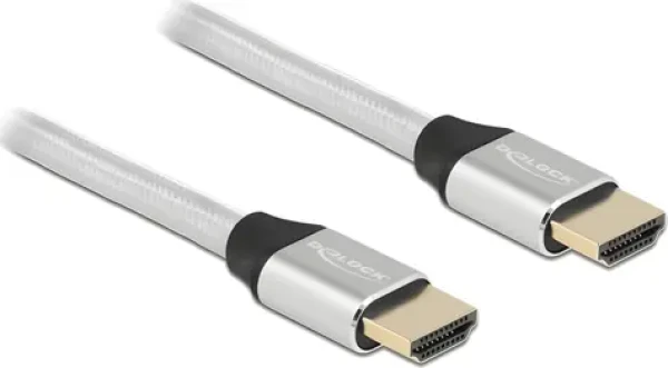 DeLock 85366 strieborná / HDMI kábel / 48 Gbps / 8K 60 Hz / 1 m / eARC (85366)