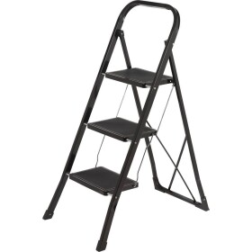 TOOLCRAFT TO-10398471 ocel sklopné schodíky skladacie, Montáž bez náradia Max.prac. výška: 2.7 m čierna; TO-10398471