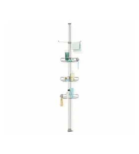Simplehuman Rohová tyč s nastaviteľnými poličkami do sprchy 182 -274cm / nerez / hliník (BT1062)