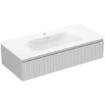 MEXEN/S - Rivel kúpeľňová skrinka 100 cm s umývadlom Vela, 1 šuplík, reliéf, sivá mat/biela mat 91A20-10023-1-BF62-W23M01
