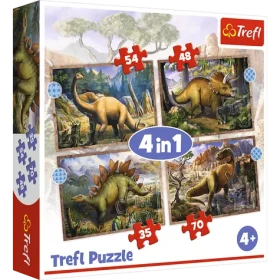 Trefl - Puzzle - Zaujímaví dinosaury 4v1