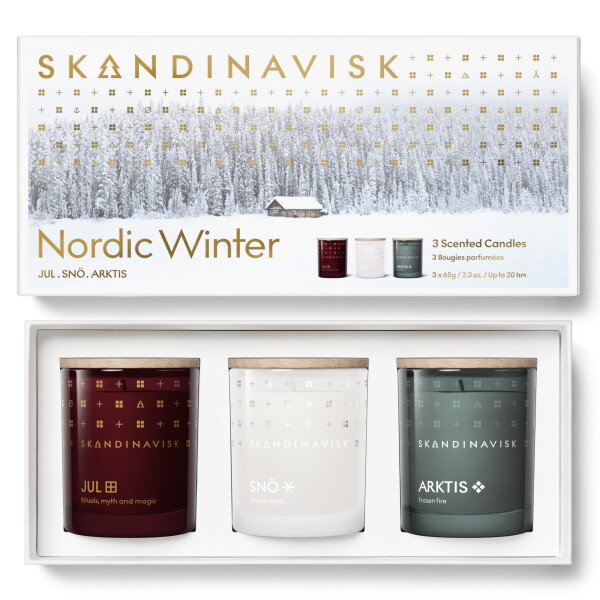 SKANDINAVISK Darčeková sada mini sviečok Nordic Winter 3 x 65 g