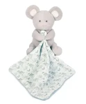 Doudou Darčeková sada - Plyšová myška s dečkou z BIO bavlny 15 cm zeleno-biela