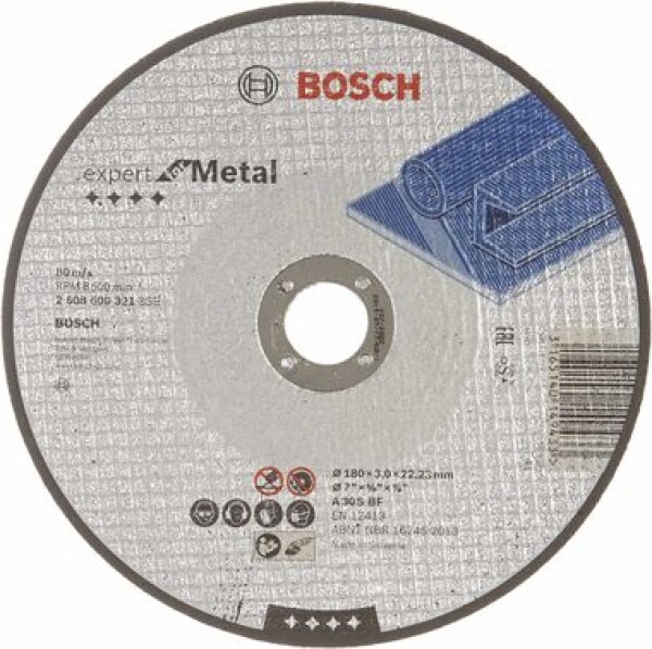 BOSCH 2608600321 / Rezací kotúč na kov / Priemer 180 x 22.23 mm / Šírka rezu 3 mm (2608600321)