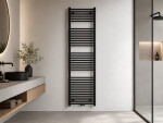 CERANO - Kúpeľňový radiátor Benito - stredové pripojenie 50mm/bočné - 703 W - čierna matná - 1700x450 mm CER-710056
