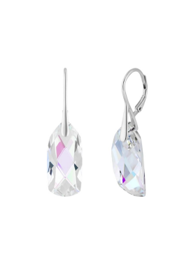 Preciosa Elegantné strieborné náušnice s českým krištáľom Preciosa Crystal Bay Royal Lagoon 6261 42