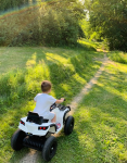 Mamido Elektrická štvorkolka ATV nafukovacie kolesá biela