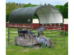 Plachtový prístrešok pre kone – ShelterLogic 3,7 × 3,7 m zelený