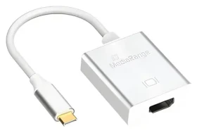 MediaRange USB-C na HDMI strieborná / Adaptér / 4K 30Hz / pozlátené kontakty (MRCS194)