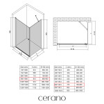 CERANO - Sprchovací kút Antelo L/P - 6 mm - čierna matná, transparentné sklo - 90x80x190 - otočný CER-433998