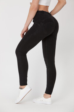 Dámske nohavice Jeans Mid Waist BST1 čierne - Boost XS