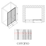 CERANO - Sprchové posuvné dvere Varone POINT Ľ/P - 6 mm - chróm, transparentné sklo - 110x195 CER-DY505-110-195