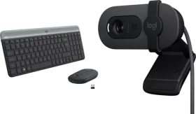 Logitech MK470 Slim US + Brio 100 / Bezdrôtová sada klávesnice, myši a webkamery / USB