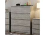 Komoda so 4 zásuvkami Carlos, šedý beton, 75 cm%