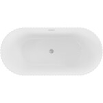 MEXEN/S - Paola voľne stojaca vaňa reliéf 170 x 80, biela lesk, sifón a prepad nikel kartáčovaný 52721708000-97