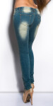 Sexy KouCla skinnies in used look with studs denimblue