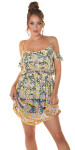 Trendy off-shoulder Minidress with print GELB S/M