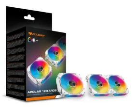 COUGAR Apolar 120 ARGB biela, 3 ks / Ventilátor / 120 mm / 75,4 CFM / PWM / ARGB (CF-APR12HW3-RGB)
