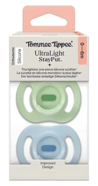 Tommee Tippee Ultra-light cumlík 0-6m Boy / Silikónový cumlík / 2 ks / Bez BPA