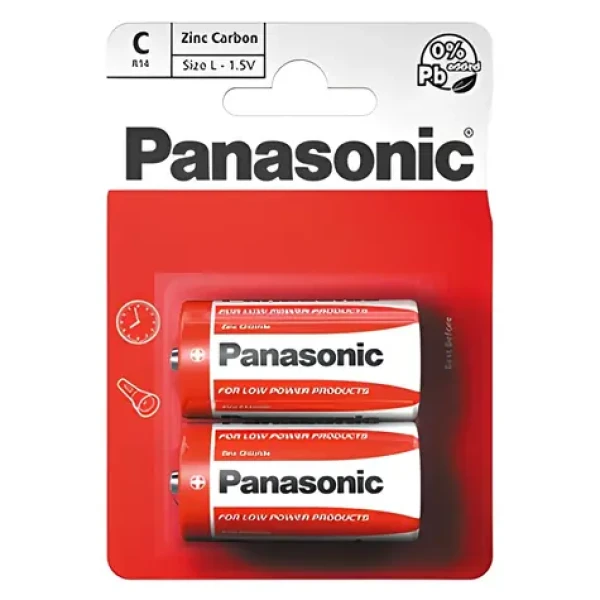 Panasonic Zinkouhlíková batéria C 2 ks / Batéria / Zinkouhlíková / 1,5 V