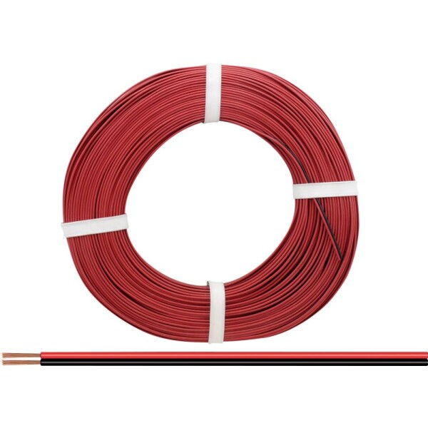 Donau Elektronik 218-50 opletenie / lanko 2 x 0.14 mm² červená, čierna 50 m; 218-50