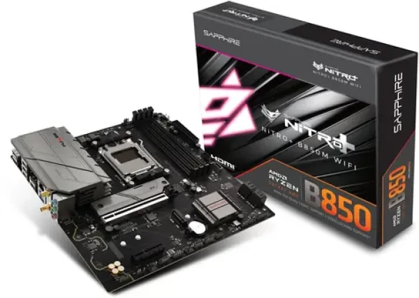 Sapphire NITRO+ B850 WIFI7 / B850 / 4X DDR5 / SATA III / USB / 2.5 GLAN / Wi-Fi / M.2 / AM5 / mATX (52123-01-40G)