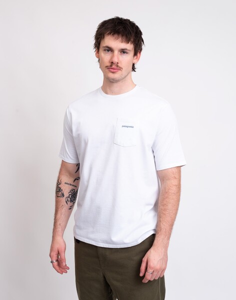 Patagonia M's Boardshort Logo Pocket Responsibili-Tee Fiber White S