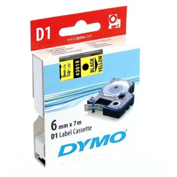 Dymo páska D1 6 mm x 7 m čierna na žlté (S0720790)