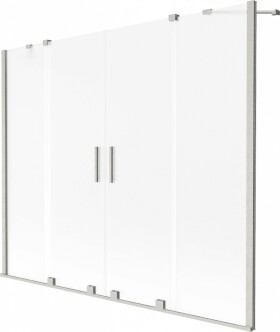 MEXEN/S - Velar Duo dvojkrídlová posuvná vaňová zástena 180 x 150, dekor, nikel kartáčovaný 896-180-000-32-97
